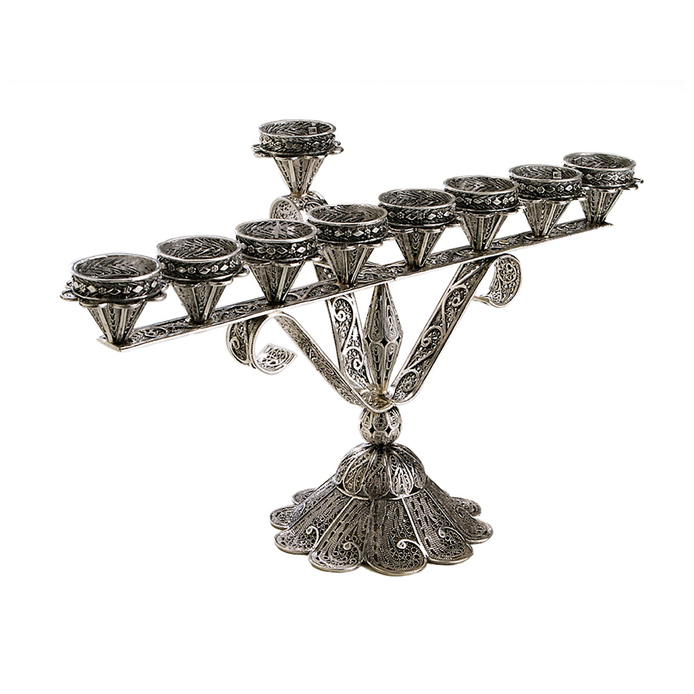 Ornate Filigree Hanukkah Menorah - Baltinester Jewelry