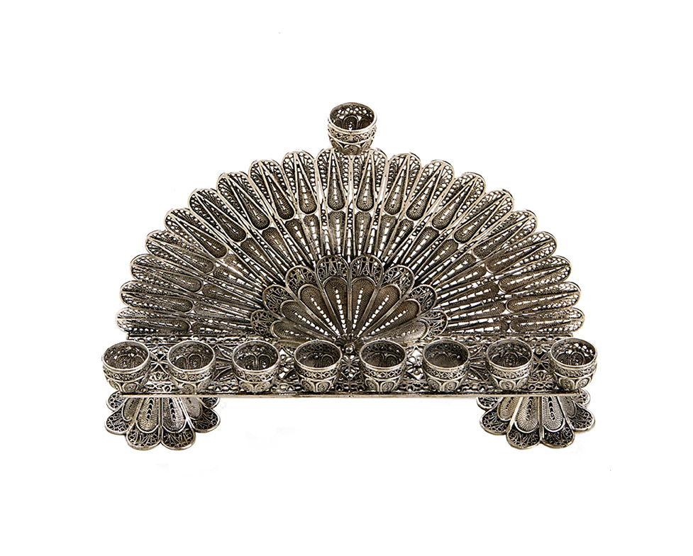 Double Panel Sterling Silver Hanukkah Menorah - Baltinester Jewelry