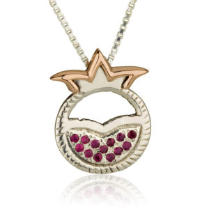 Pomegranate Mayan Silver Ruby Pendant - Baltinester Jewelry