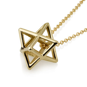 Gold Merkabah 3D Mystical Star of David Pendant - Baltinester Jewelry
