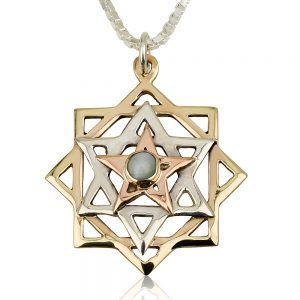 Kabbalah Pendant Tricolored Star Chrysoberyl - Baltinester Jewelry