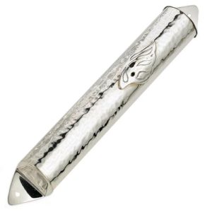 Hammered Sterling Silver Domed Mezuzah Case - Baltinester Jewelry