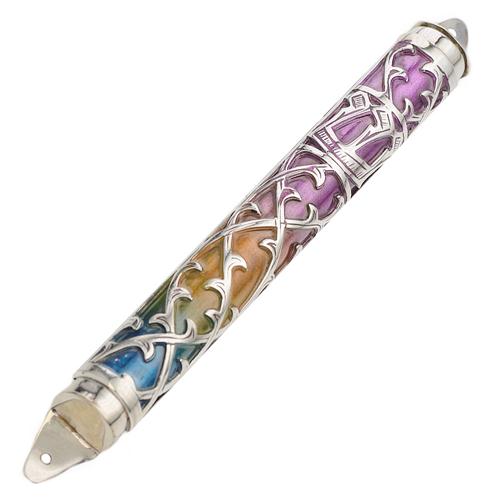Enamel Colorful Narrow Silver Mezuzah - Baltinester Jewelry
