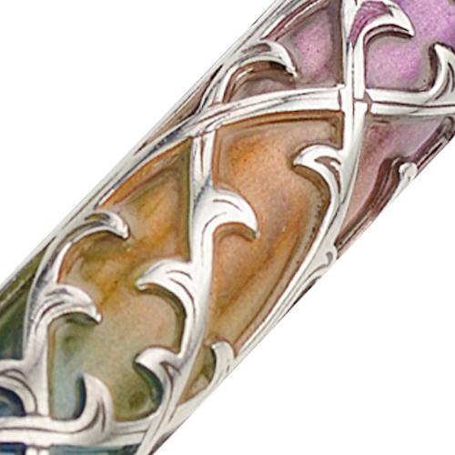 Enamel Colorful Narrow Silver Mezuzah 3 - Baltinester Jewelry
