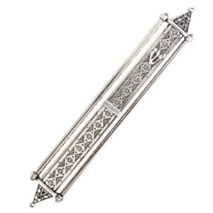 Sterling Silver Pillars Mezuzah Case - Baltinester Jewelry