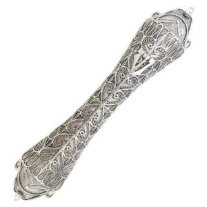 Silver Filigree Curved Mezuzah Case - Baltinester Jewelry