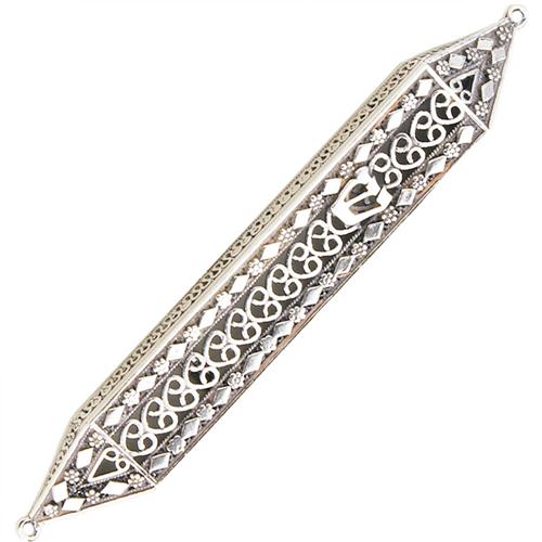 Silver Filigree Triangular Mezuzah Case - Baltinester Jewelry
