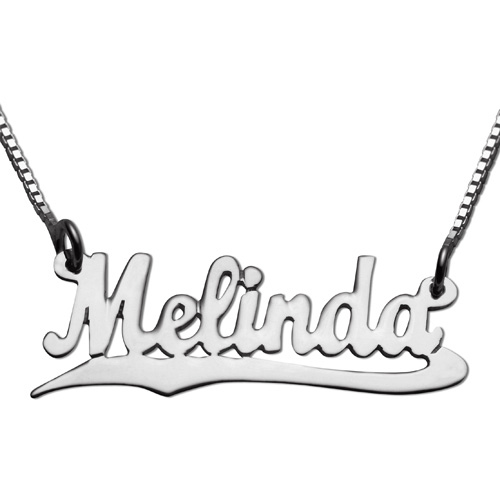 Silver Underlined Script Name Necklace - Baltinester Jewelry