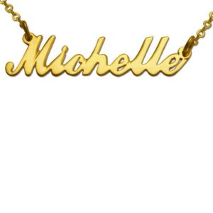 Gold Plated Script Name Necklace - Baltinester Jewelry