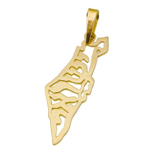 Map of Israel 14k Gold Name Pendant - Baltinester Jewelry