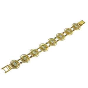 14k Gold Roman Glass Yemenite Bracelet - Baltinester Jewelry