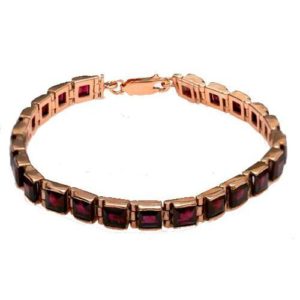 14k Rose Gold Garnet Tennis Bracelet - Baltinester Jewelry