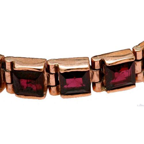 14k Rose Gold Garnet Tennis Bracelet 2 - Baltinester Jewelry