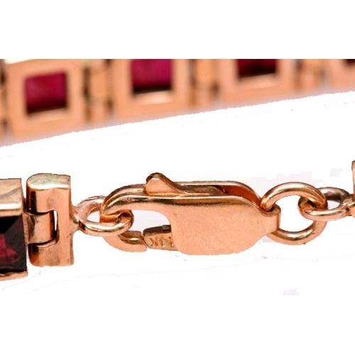 14k Rose Gold Garnet Tennis Bracelet 3 - Baltinester Jewelry
