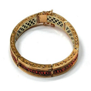 14k Rose Gold and Garnet Bracelet - Baltinester Jewelry