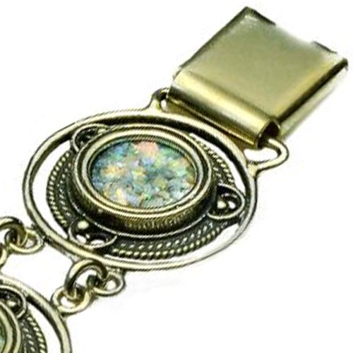 Sterling Silver Filigree Roman Glass Bracelet 2 - Baltinester Jewelry
