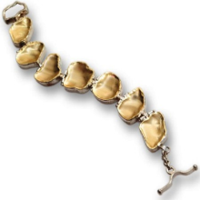 Sterling Silver & 9k Gold Pebble Bracelet - Baltinester Jewelry