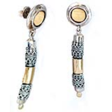 Sterling Silver and Gold Yemenite Earrings - Baltinester Jewelry