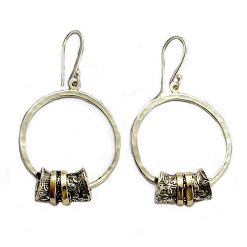 Sterling Silver and Gold Spinner Earrings - Baltinester Jewelry