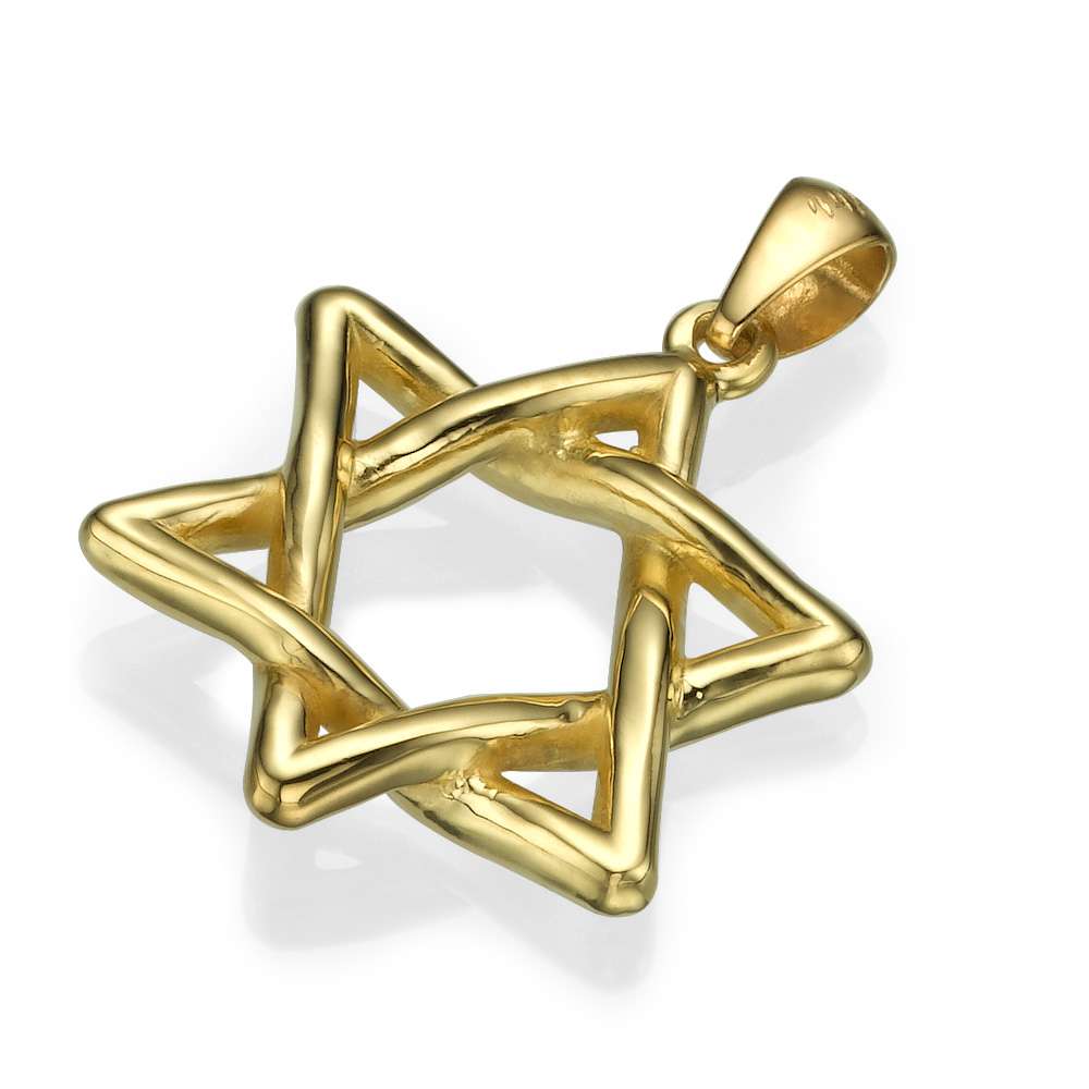 Wavy Star of David Pendant 14k Gold - Baltinester Jewelry