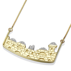 14k Gold Diamond Old City Jerusalem Pendant - Baltinester Jewelry