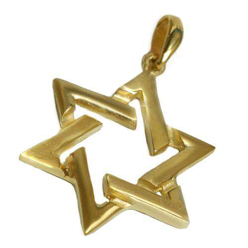 14k Gold Star of David Pendant - Yellow Gold - Baltinester Jewelry