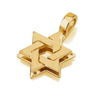 18k Gold Dual Layered Star of David Pendant - Baltinester Jewelry