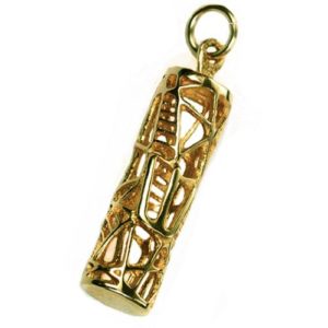 14k Gold Wired Mezuzah Pendant - Baltinester Jewelry