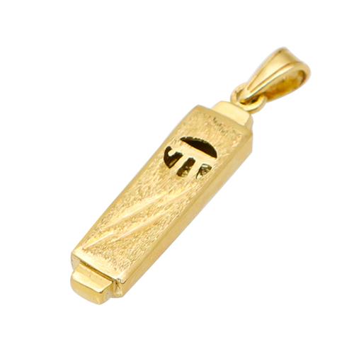 14k Gold Mezuzah Chai Pendant - Baltinester Jewelry