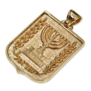 14k Gold Emblem of Israel Pendant - Baltinester Jewelry