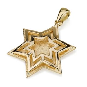 Layered Gold Star of David Pendant - Baltinester Jewelry