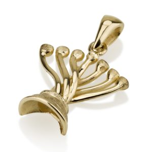 Twisted Tree of Life Gold Menorah Pendant - Baltinester Jewelry