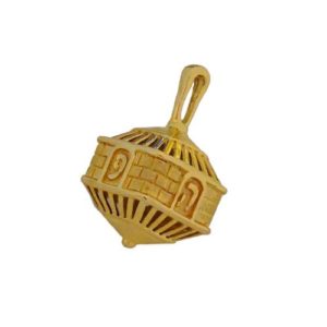 14k Gold Jerusalem 3D Hanukkah Dreidel Charm Pendant - Baltinester Jewelry