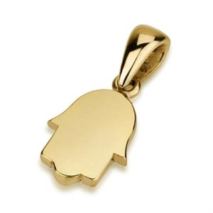 Mini 14K Gold Minimalist Hamsa Pendant - Baltinester Jewelry