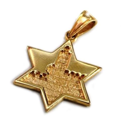 14k Gold Jerusalem Star of David Pendant - Baltinester Jewelry