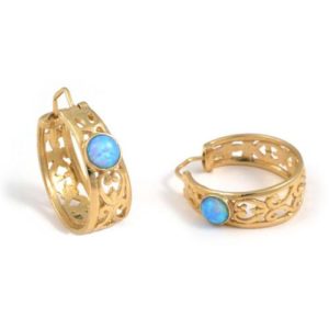 14k Gold Gypsy Opal Earrings - Baltinester Jewelry