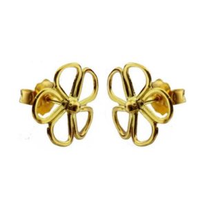18K Gold Flower Earrings - Baltinester Jewelry