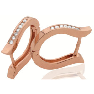 David's Harp 14k Rose Gold Diamond Earrings - Baltinester Jewelry