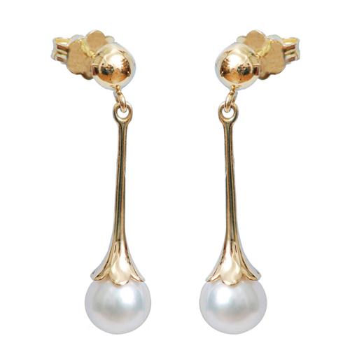 14k Gold & Pearl Earrings - Baltinester Jewelry