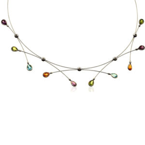14k White Gold Crisscross Necklace - Baltinester Jewelry