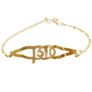 14k Gold Leaf Name Bracelet - Baltinester Jewelry