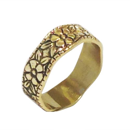 14k Yellow Gold Antique Style Rose Ring - Baltinester Jewelry