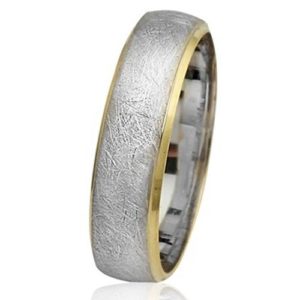 14k White and Yellow Gold Florentine Wedding Ring - Baltinester Jewelry