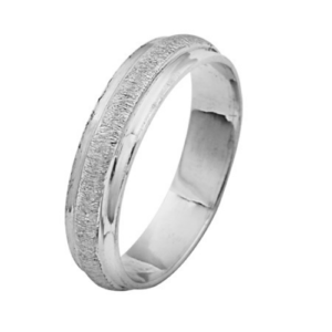 14k White Gold Florentine Wedding Ring - Baltinester Jewelry