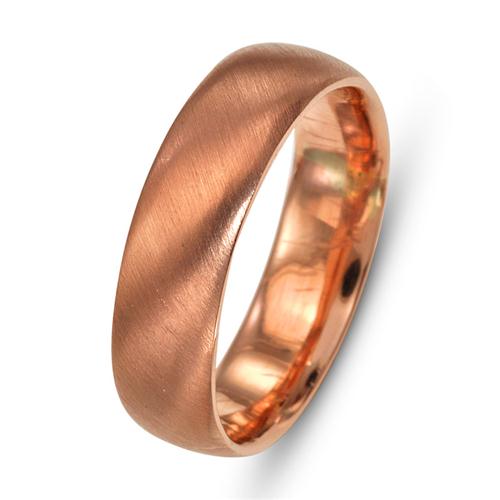 14k Rose Gold Brushed Comfort Fit Wedding Band - Baltinester Jewelry