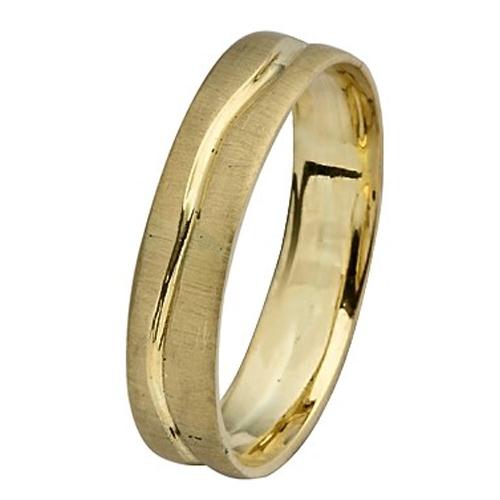 14k Brushed Gold Wave Wedding Ring - Baltinester Jewelry