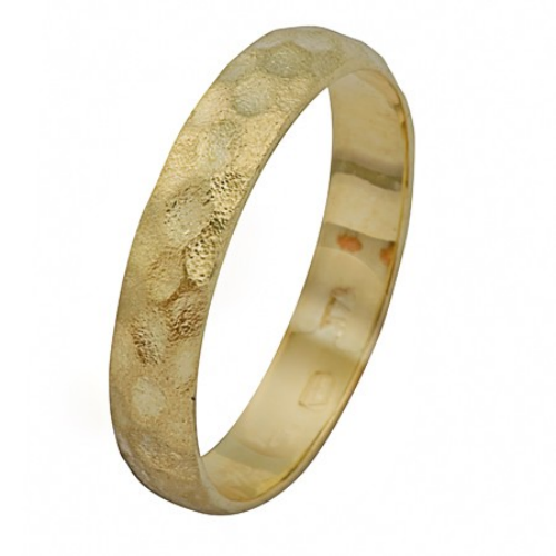 14k Yellow Gold Hammered Ring - Baltinester Jewelry