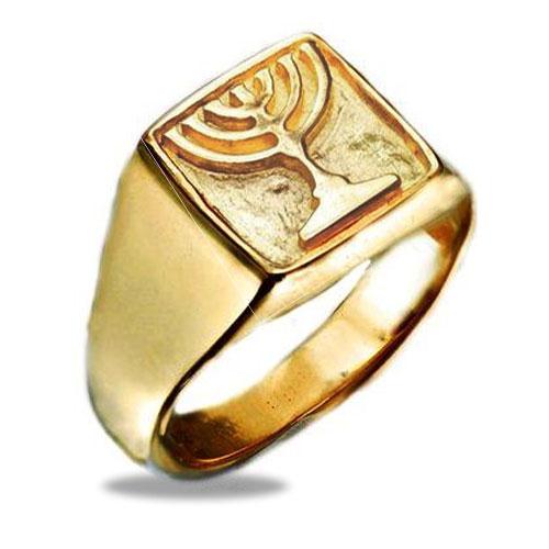 14k Gold Menorah Ring - Baltinester Jewelry