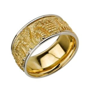 14k Gold Wide Rounded Jerusalem Ring - Baltinester Jewelry