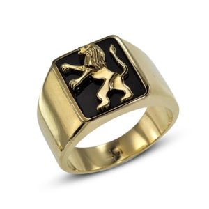 14k Lion of Judah Signet Onyx Ring - Baltinester Jewelry